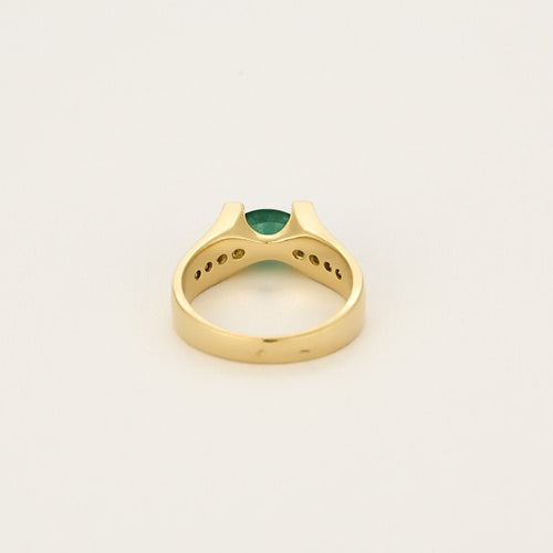 Bague 53 Bague en or jaune, émeraude et diamants 58 Facettes HAV0924