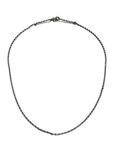 Collier Chaîne maille forçat en or blanc 18 carats 58 Facettes