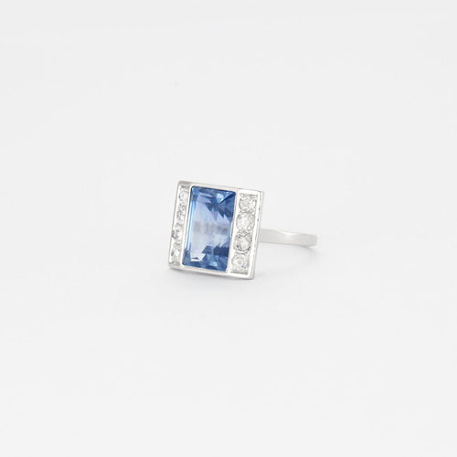 Bague Bague Art Déco platine, saphirs, diamants 58 Facettes