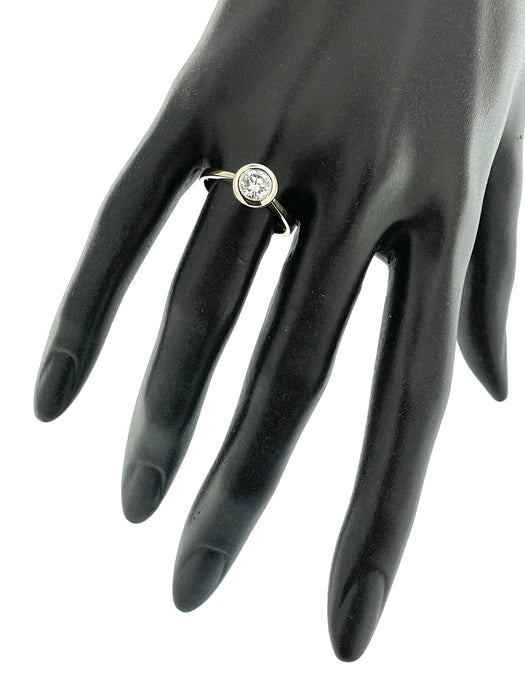 Bague 58 Bague solitaire en or jaune certifiée HRD 58 Facettes