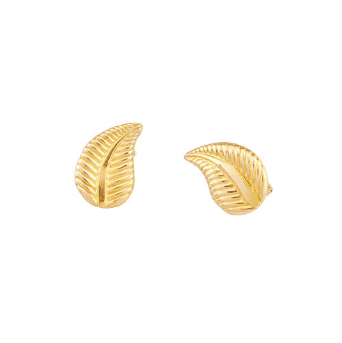 Boucles d'oreilles Boucles d'oreilles feuille en Or jaune 18 carats 58 Facettes 32681