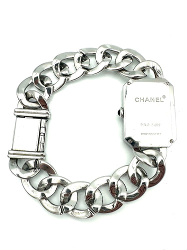 Montre CHANEL. Collection "Première chaine gourmette", montre en acier 58 Facettes