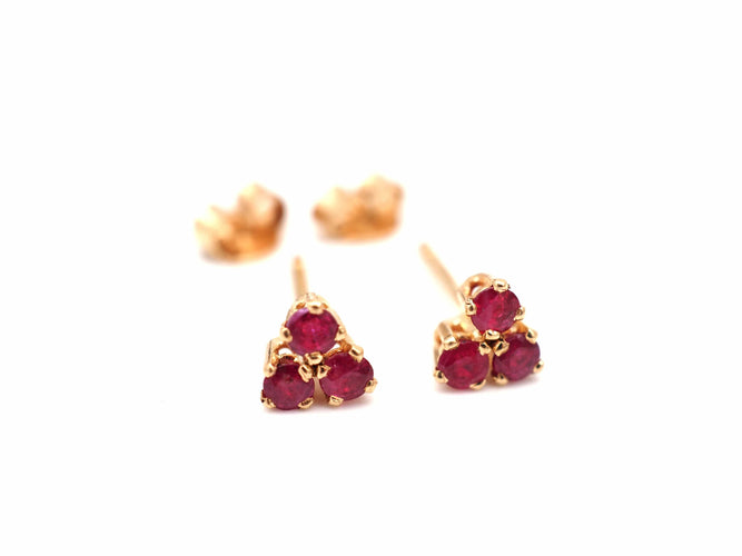 Boucles d'oreilles Boucles d'oreilles or jaune et rubis 58 Facettes