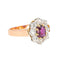 Bague 54 Bague Marguerite  Or rose, Platine Rubis, Diamant 58 Facettes 4354716CN