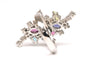Bague 57 Bague contemporaine en or blanc, pierres multiples, diamants 58 Facettes B457