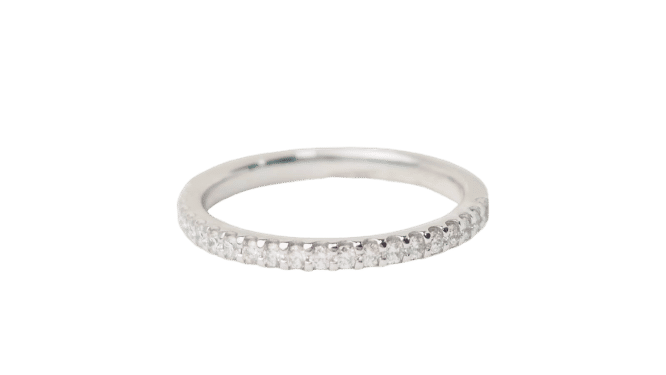 Bague 50 Demi alliance en or blanc et diamants 0.25ct 58 Facettes 32245