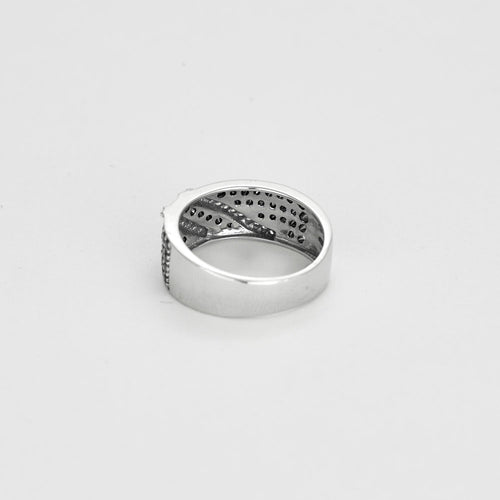 Bague 51.5 Bague Bandeau en or blanc sertie de diamants 58 Facettes LP1149