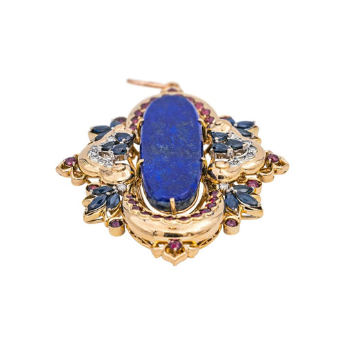 Pendentif Pendentif Or jaune Lapis lazuli, Saphir, Rubis 58 Facettes 3301418RV