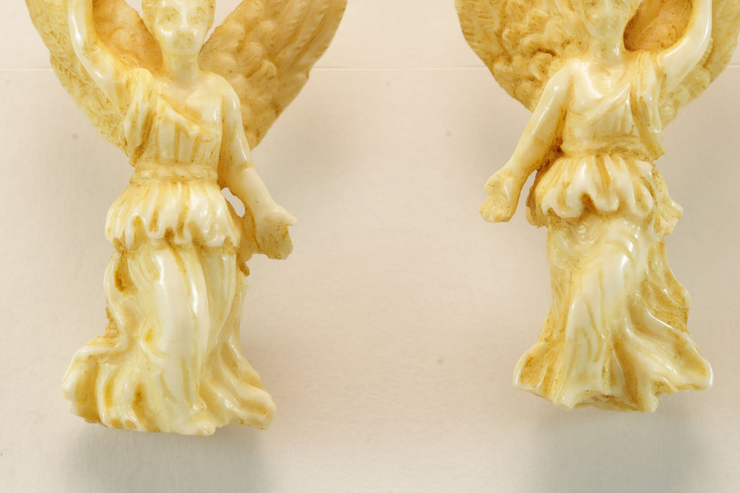 Antique ivory carved gold earrings