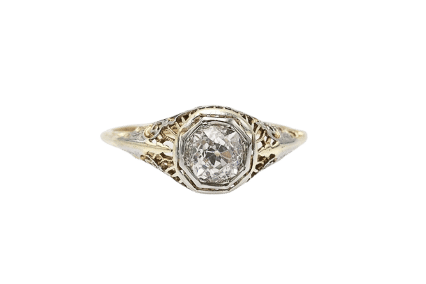 Bague 56 Bague solitaire ancienne diamant 0,75ct en or 18k 58 Facettes 11153