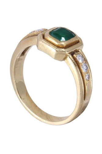 Bague émeraude et diamants 58 Facettes 095411