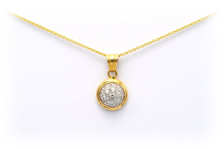 Pendentif Pendentif contemporain en or jaune serti de diamants (+-0.425ct) 58 Facettes 22913