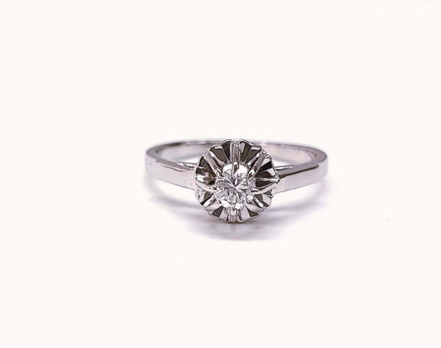 Bague 52.5 Bague solitaire diamant or blanc 58 Facettes Solo.Anc.918