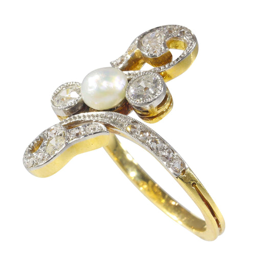 Bague 56 L'amour mêlé à l'histoire : la bague de fiançailles Belle Époque 58 Facettes 18054-0231