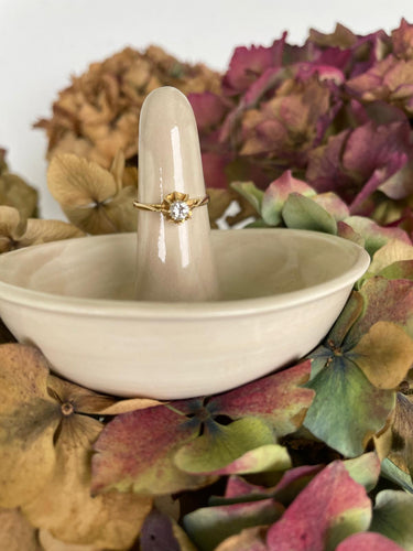 Bague 54 Solitaire ancien en or jaune 58 Facettes