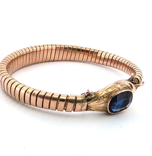 Bracciale vintage anni 60' oro rosa massiccio con zaffiro 58 Facettes