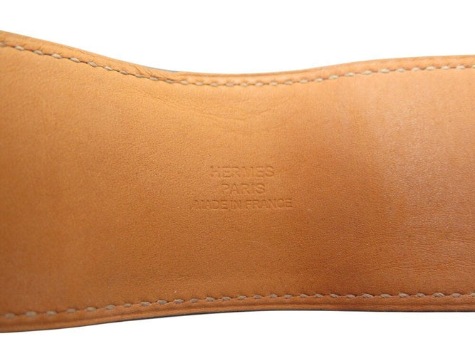 Collier bracelet HERMES collier de chien medor cdc 16cm cuir swift noir metal dore 58 Facettes 268024