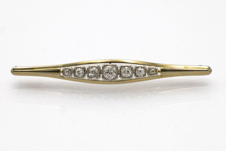 Broche Broche allongée en or avec diamants taille brillant, environ 0,80 ct. 58 Facettes 10964