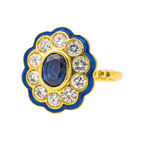 Bague 53 Bague Pompadour  Or jaune Saphir, Diamant 58 Facettes 4145049CN