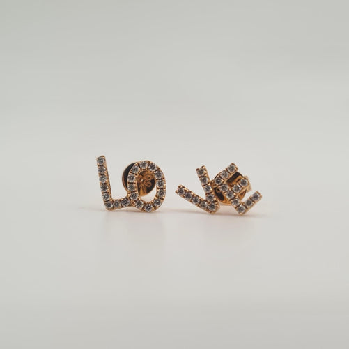 Boucles d'oreilles Boucles d’oreilles «LO VE » or rose diamants 58 Facettes