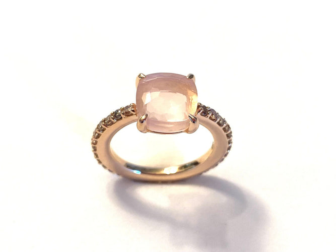 Bague 53 POMELLATO - Bague bébé en or rose et diamants 58 Facettes