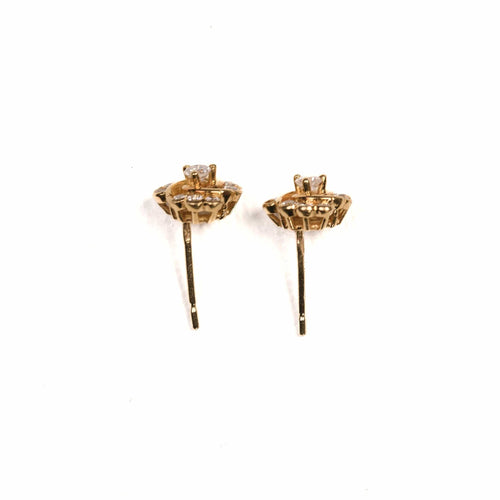 Boucles d'oreilles Boucles d'oreilles puces diamants en spirale et or jaune 58 Facettes