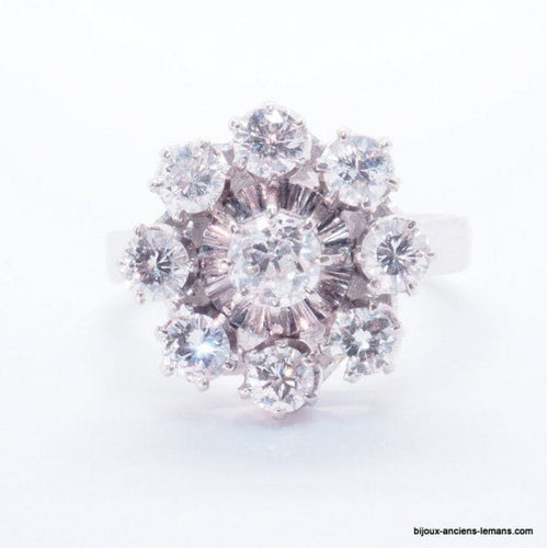 Bague 50 Bague marguerite Or blanc Diamants 58 Facettes 4196