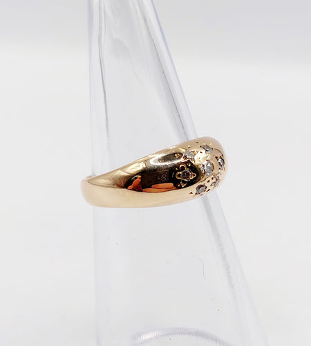 Bague 47 Bague bombée dôme or rose diamants serti étoilé (circa 1940) 58 Facettes A05459