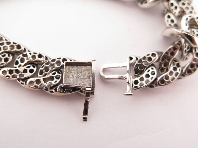 Bracelet bracelet EDOUARD NAHUM gourmette diamants 3.12ct en or blanc 18k 58 Facettes 269762