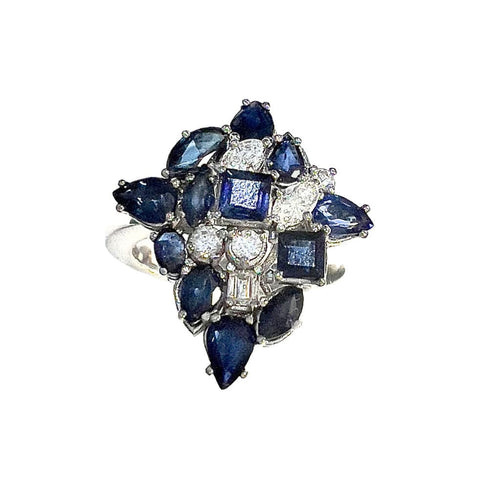 Bague 54 BAGUE DESIGN ART DÉCO 58 Facettes DF23(881)