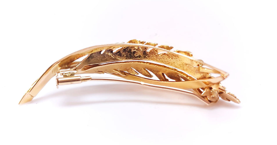 Broche Broche feuille en or jaune 58 Facettes RA-615/3
