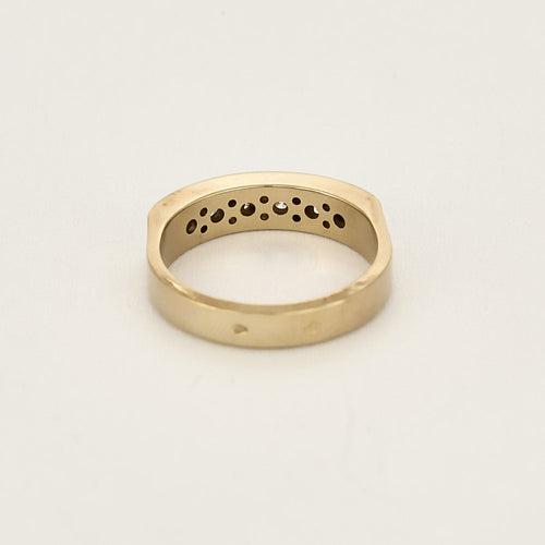 Bague 59,5 Demie alliance or jaune et diamants 58 Facettes DAX0081