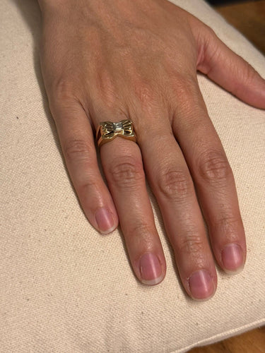 Bague 52.5 Bague nœud papillon en or rose et diamant 58 Facettes