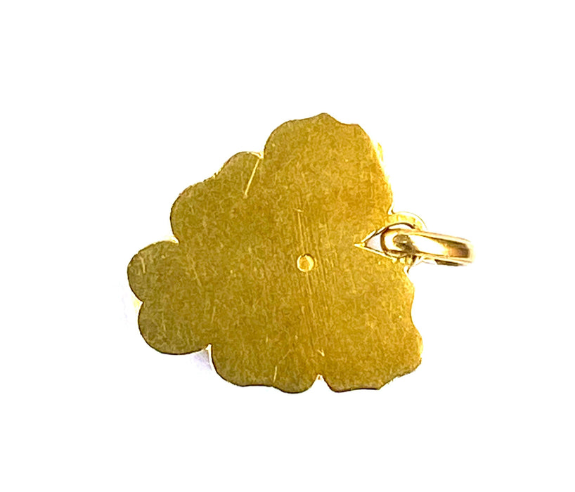 Opening pendant in yellow gold Fleur Pensée