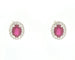 Boucles d'oreilles en or blanc serties de rubis ovales et de diamants