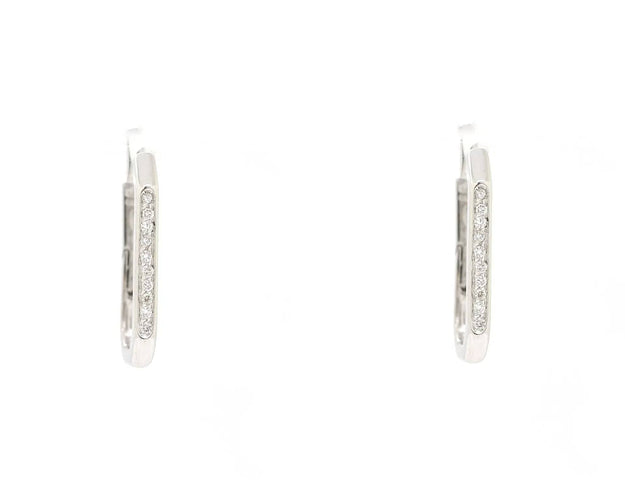 Boucles d'oreilles Boucles d'oreilles en or blanc serties de diamants de 0,20 ct 58 Facettes 14053