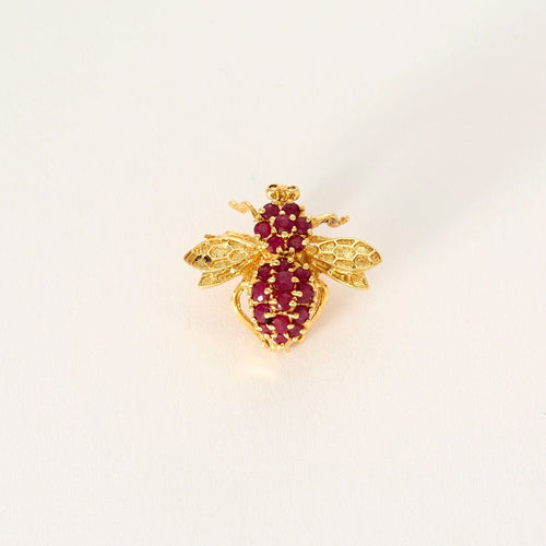 Broche Broche Abeille or jaune rubis 58 Facettes LP923