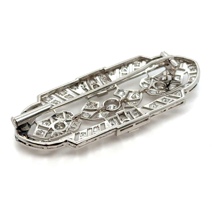 Broche Art Déco - Broche Ancienne Platine et Diamants 58 Facettes 1.0000114/3