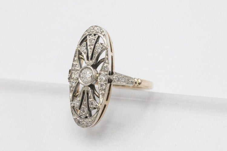 54 Unique Art Déco ring with diamonds, 1930s/1940s 58 Facettes 11284
