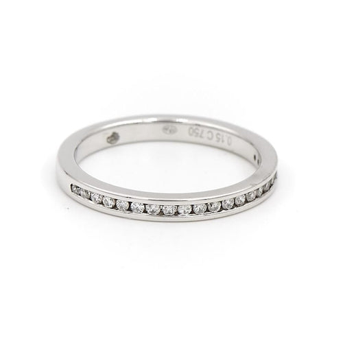 Bague 47 Bague Demi alliance Or blanc Diamant 58 Facettes 1816319CN