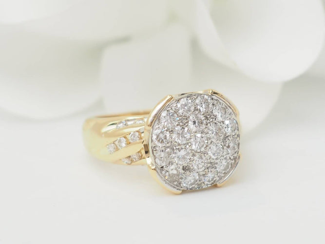 Bague 51 Bague en or jaune pavage de diamants 58 Facettes 33400