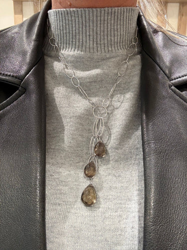 Montre Collier sautoir or blanc et quartz fumé 58 Facettes 1.0001481/1