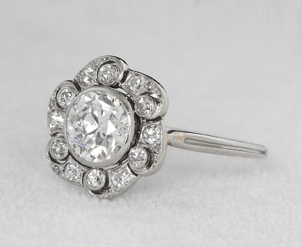 Bague Bague marguerite platine et brillant Art Déco 58 Facettes