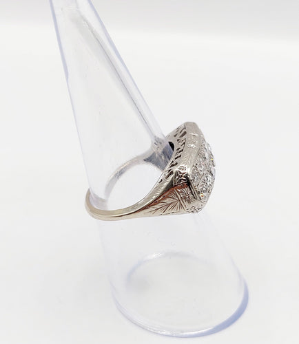 Bague 52 Bague tank art déco or blanc et diamants 58 Facettes A05400