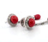 Boucles d'oreilles Boucles d'oreilles en or blanc avec corail et diamants 58 Facettes