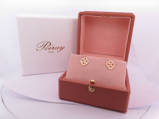 Boucles d'oreilles boucles d'oreilles coeur entrelace email rose & or jaune 18k s 58 Facettes 270064