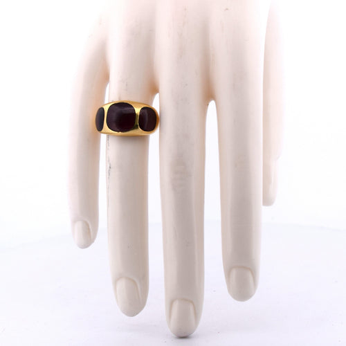 Bague 48 Bague vintage en or jaune avec tourmalines 58 Facettes