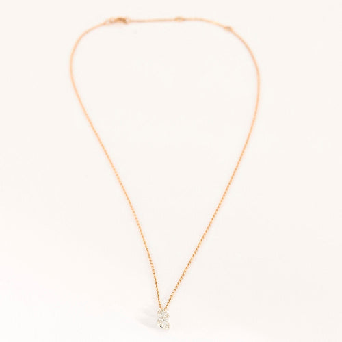 Collier COLLIER  OR ROSE 2 DIAMANTS O,22ct 58 Facettes M8927