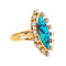 Bague 54 Bague  Marquise  Or rose Turquoise, Diamant 58 Facettes 4387234CN