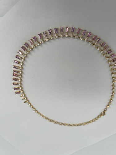 Collier Collier ras du cou en saphir rose et diamant 58 Facettes NECK-462